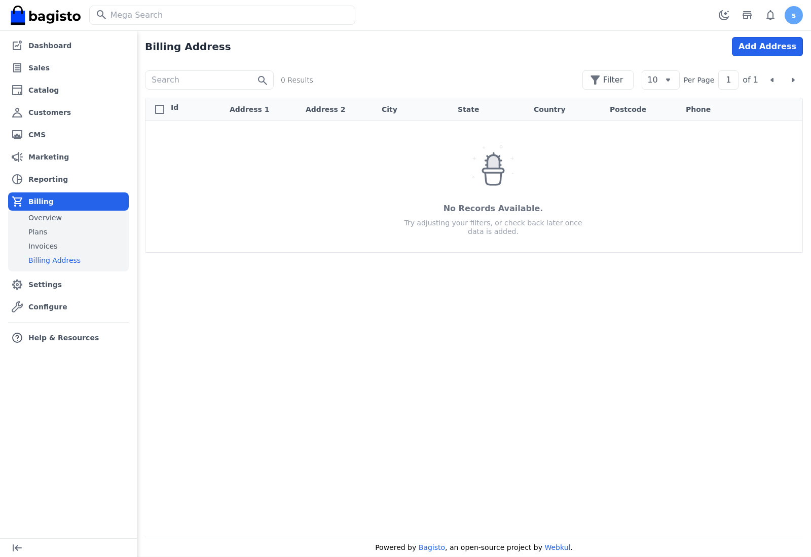 Billing address