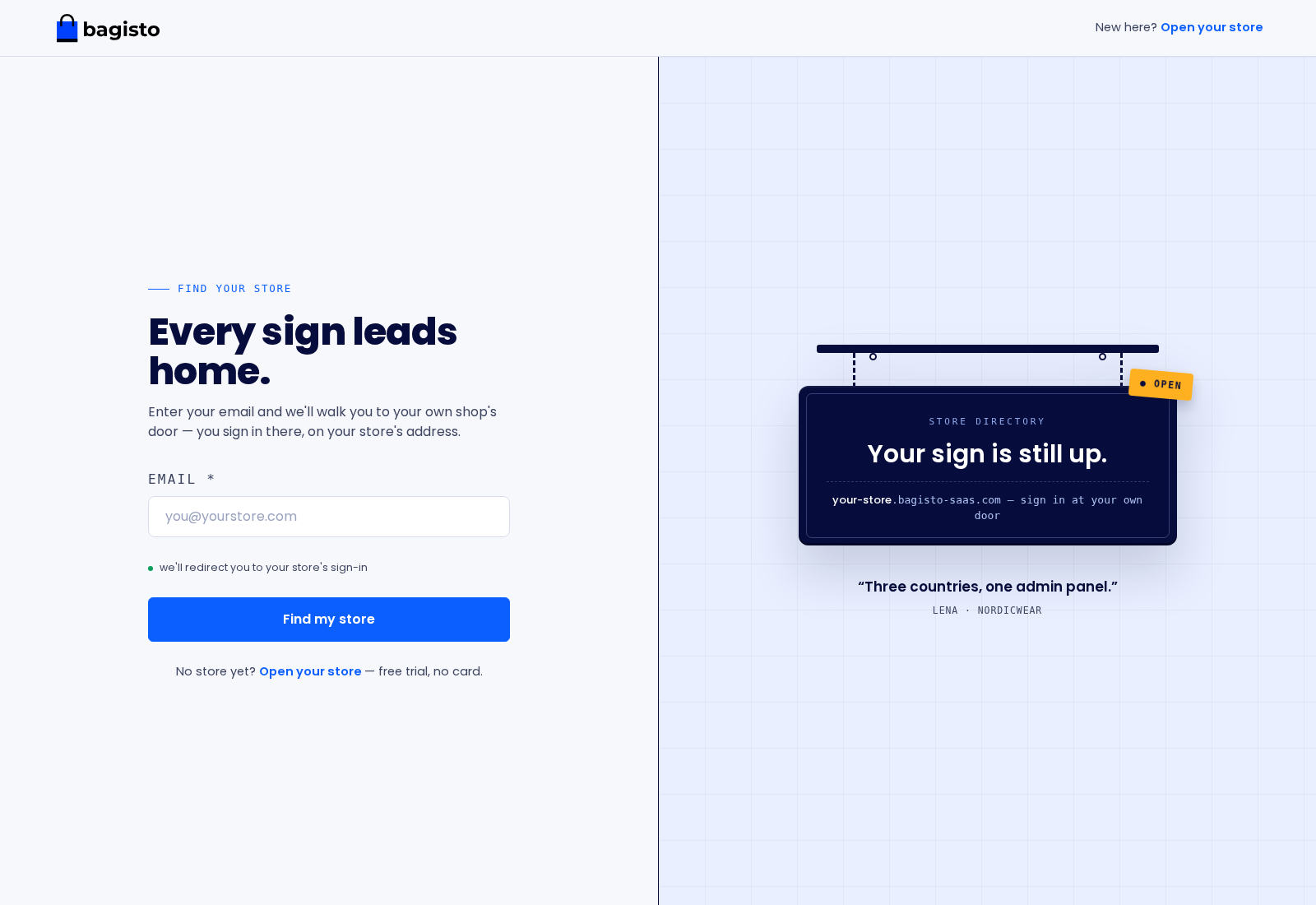 Find your store sign-in