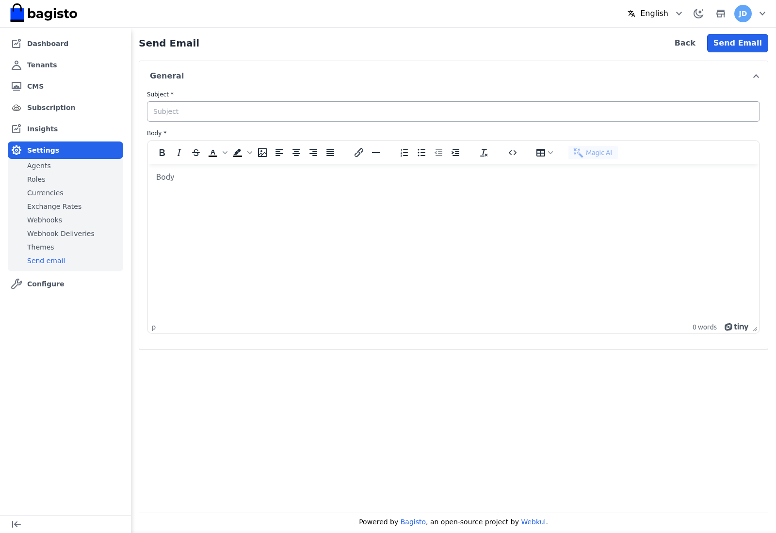 Send email to tenants
